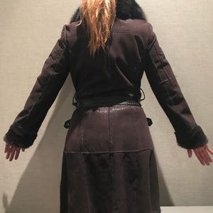 Brown leather elegant jacket